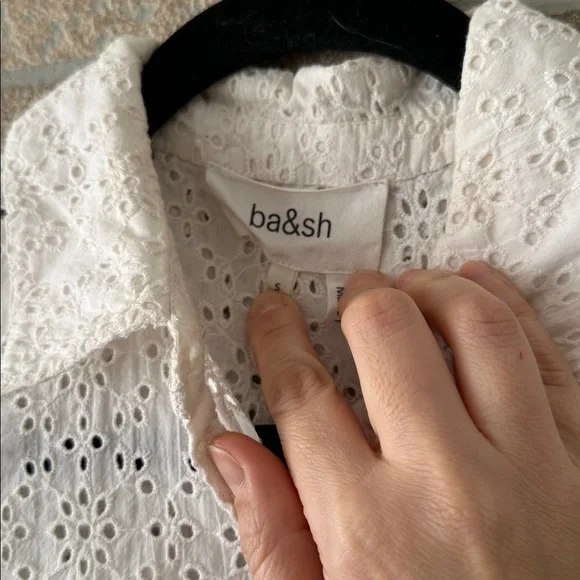Ba&sh Sparro Cotton Eyelet Shirt Small Feminine - Picture 4 of 7